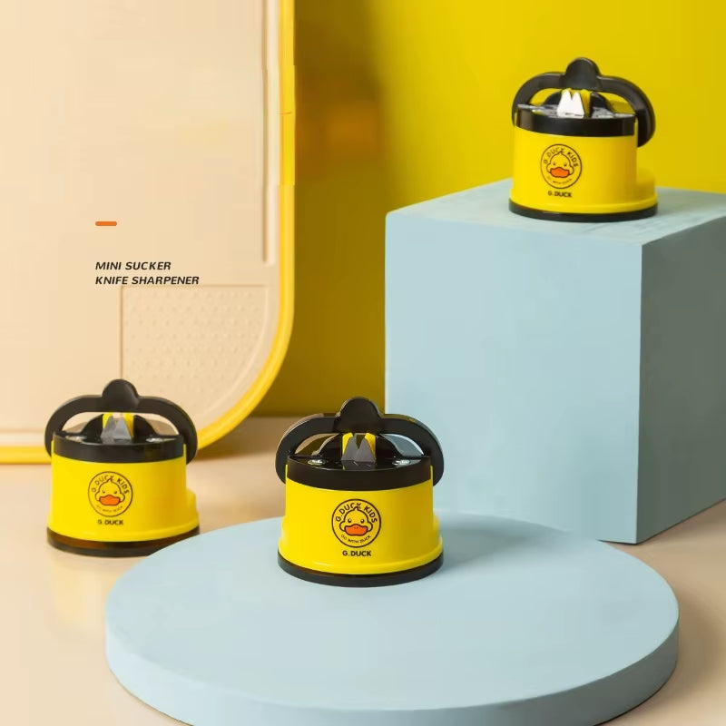 Household Kitchen Tools Mini Suction Cup Sharpener Small Metal Double-Sided Sharpening Stone Suction Cup Sharpening Stone
